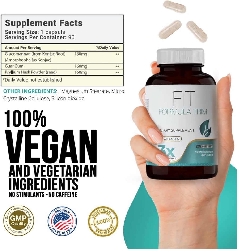 Plant-Based Women's Appetite Support Formula with Glucomannan - Vegan & Vegetarian - Promotes Gut Health - No Stimulants - 30-Day Supply