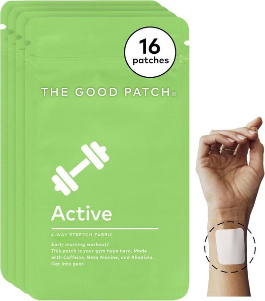 Plant Powered Energy Support Patches with Caffeine and Rhodiola - 16 Pack