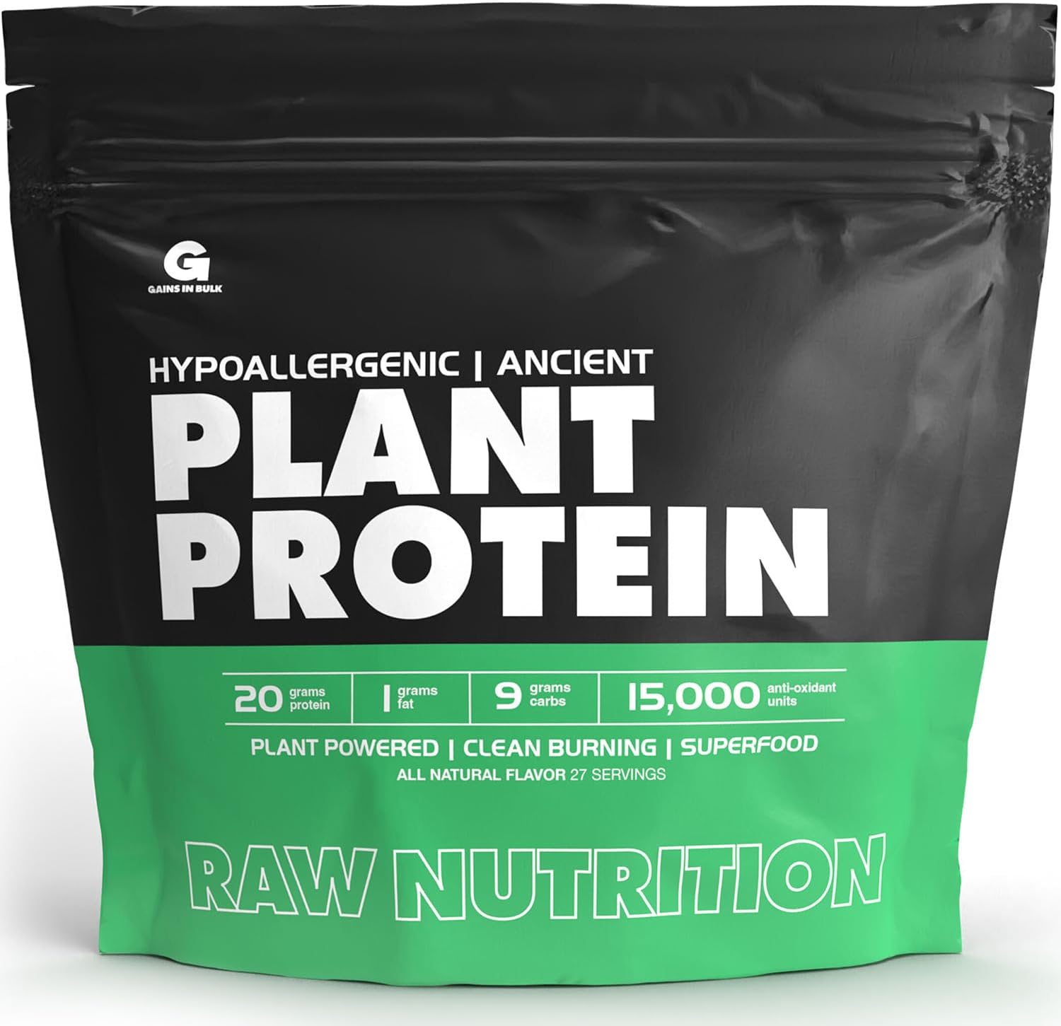 Plant Powered Protein for Gains in Bulk - GIB Raw Vegan Protein, 2.6 lbs