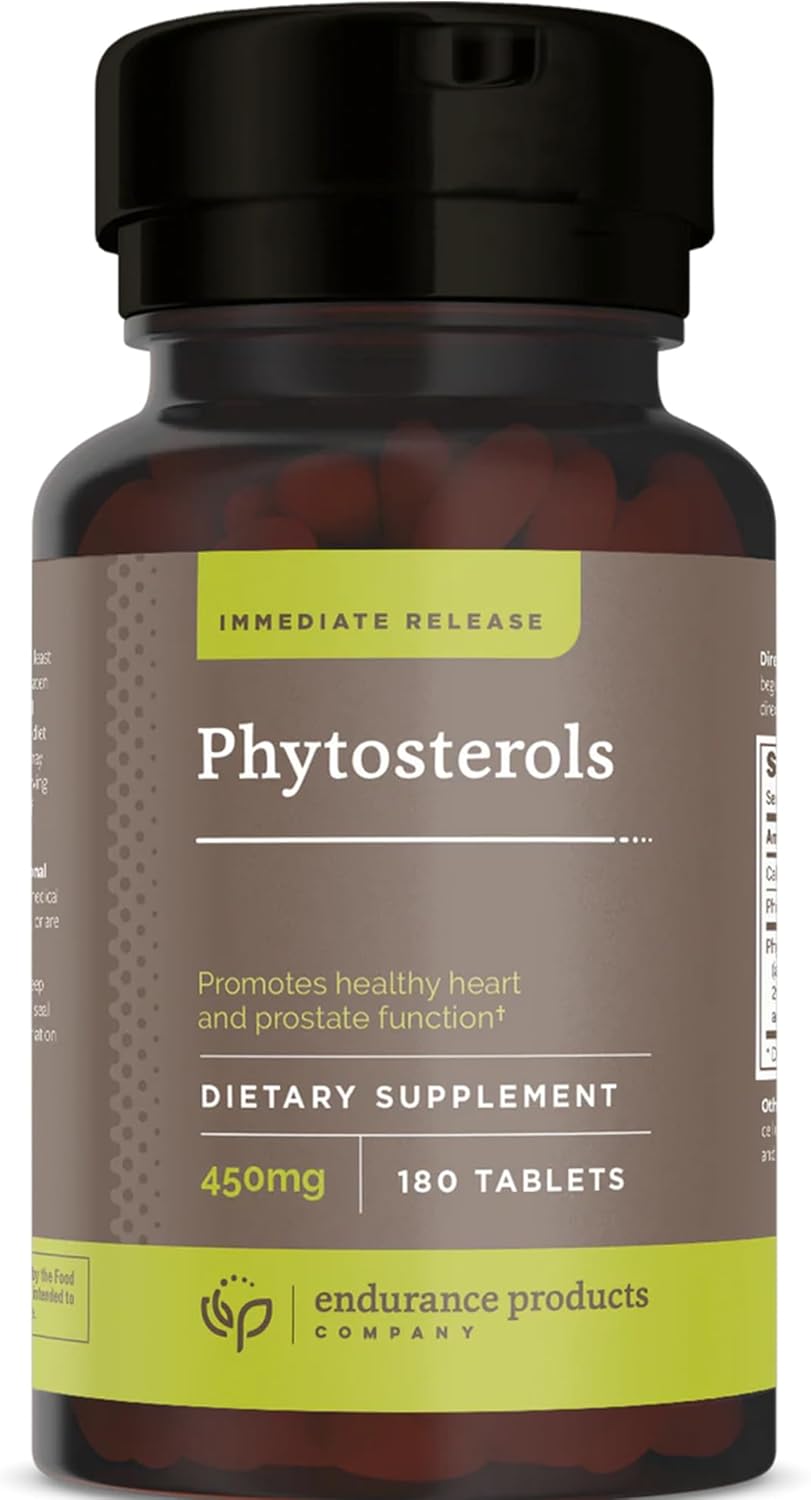Plant Sterols Supplement for Lowering Cholesterol - Endurance Products Phytosterols, 450mg, 180 Tablets