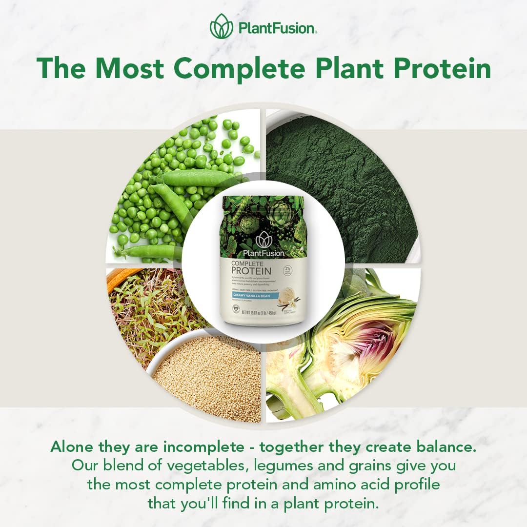 PlantFusion Complete Vegan Protein Powder - BCAA & Digestive Enzyme Blend - Keto, Gluten Free, Non-Dairy, Non-GMO - Natural Ingredients - 5 lb Bulk Size