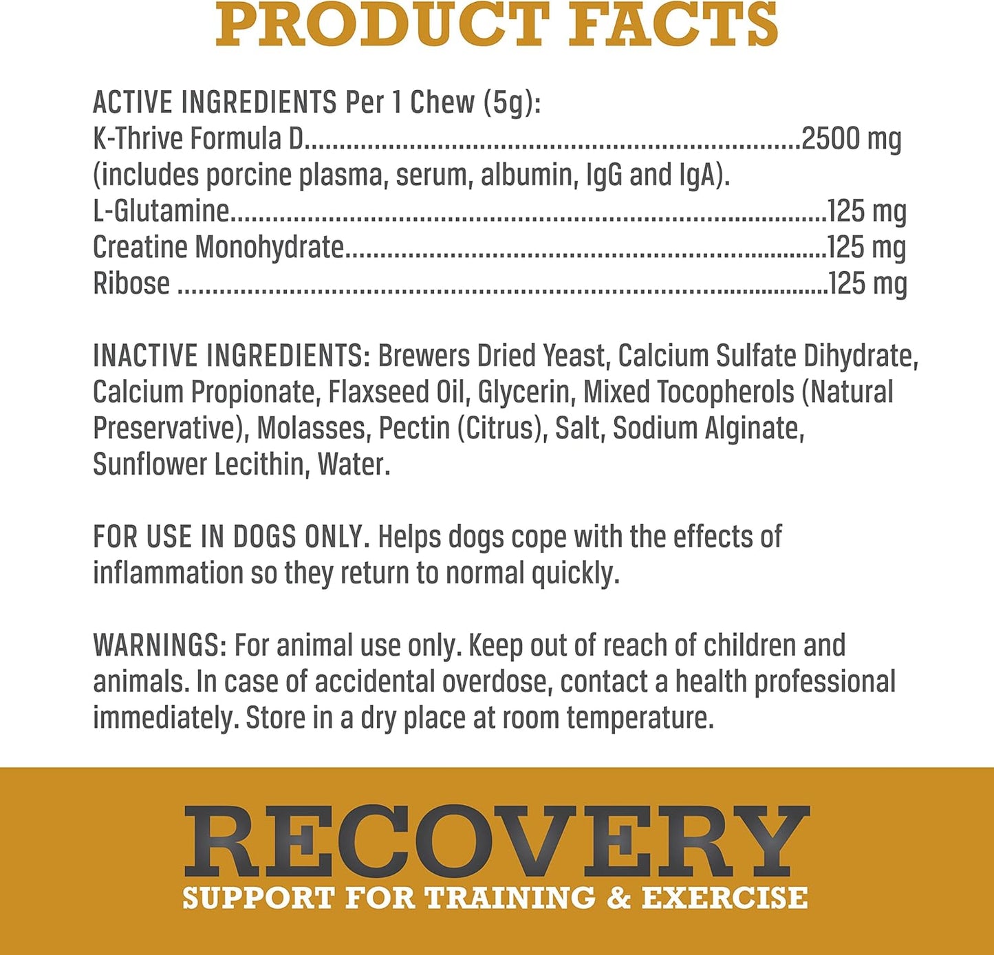 Plasma-Powered WINPRO Recovery Chews for Dogs, 60 Count - Immune System & Training Support, Muscle Recovery & Agility for Active Dogs in USA