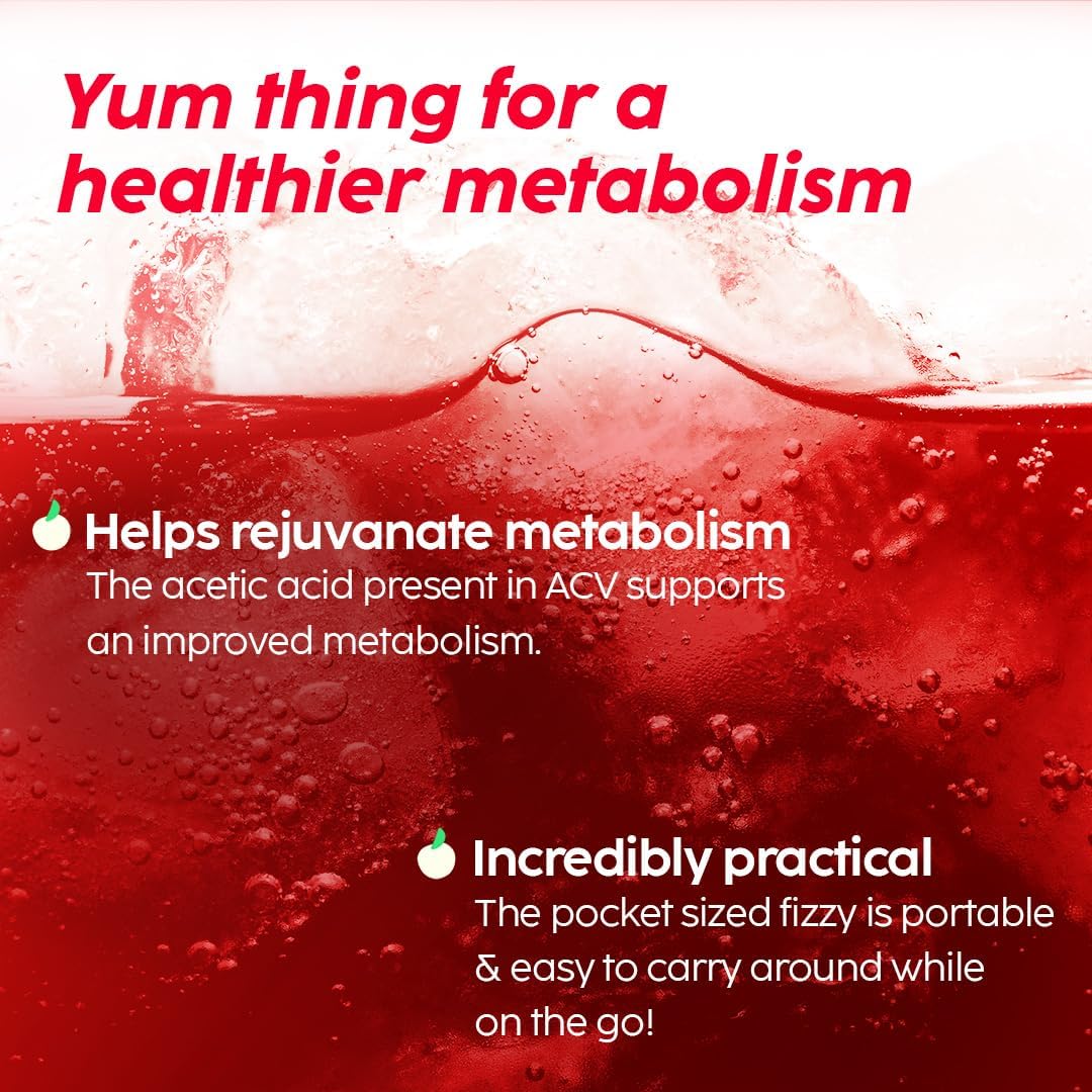 PLIX Apple Cider Vinegar Effervescent Tablets with The Mother, 700mg ACV, VIT B12, B6 - Pack of 8 (Vegan, No Sugar, Non-GMO)