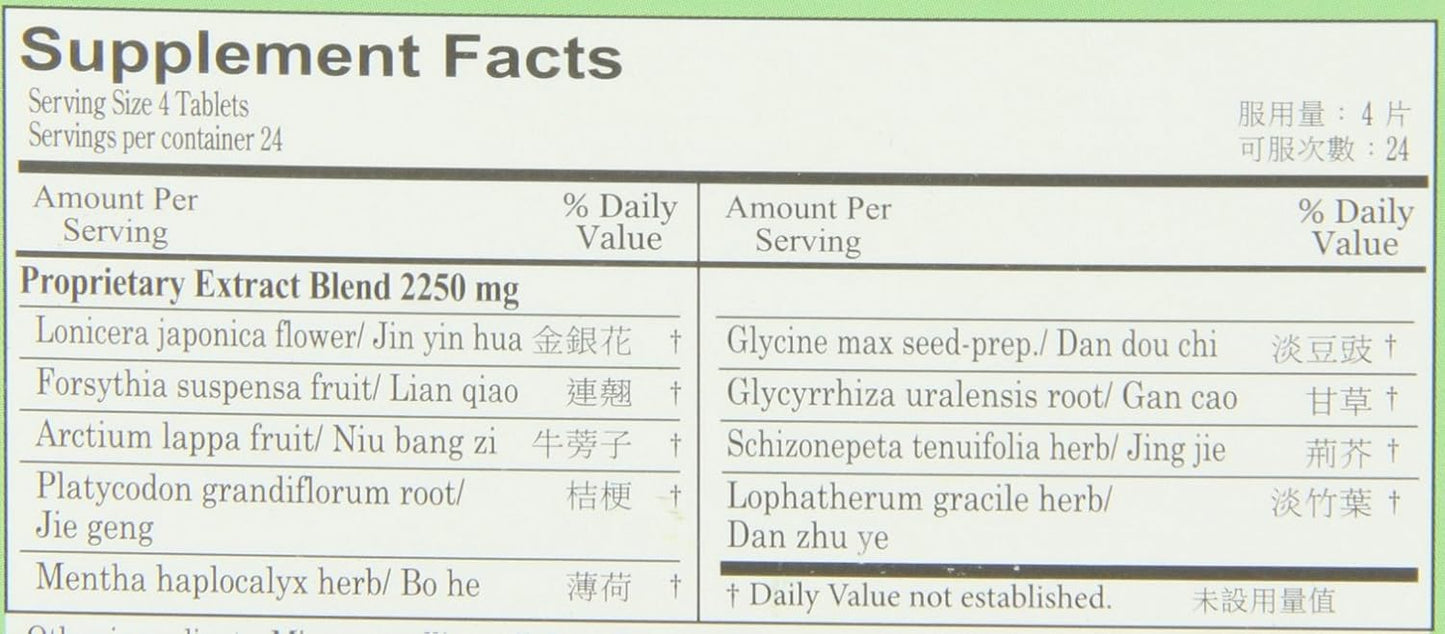 Plum Flower Yin Chiao Chieh Tu Pian Chinese Tea Tablets, 96 Count - Mayway Brand