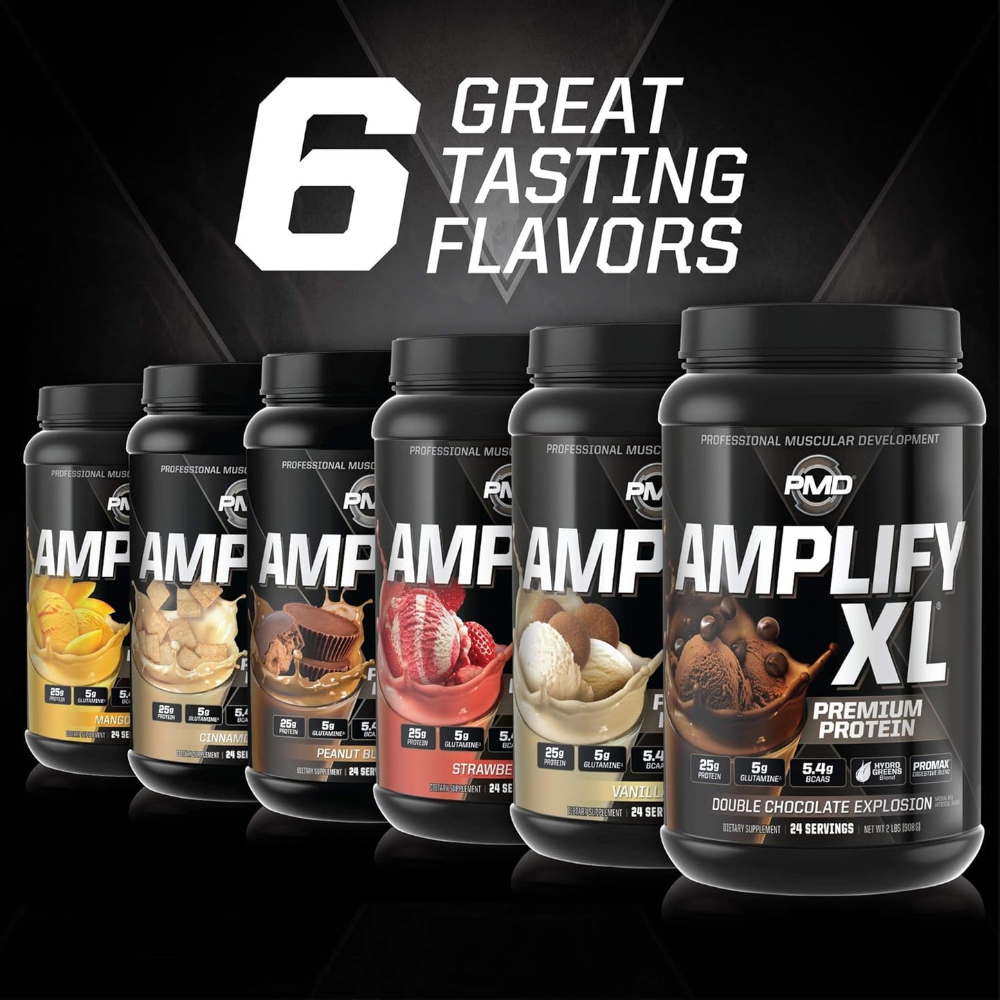 PMD Sports Amplify XL Toffee Macchiato Protein Supplement with Glutamine, Superfoods, and Whey - Muscle Recovery and Strength Support (24 Servings)