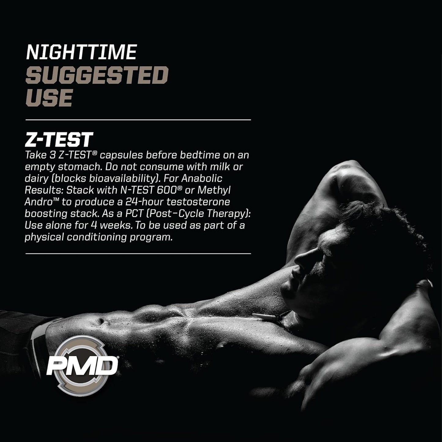 PMD Sports Flex Stack Advanced 24-Hour Testosterone Stack for Lean Muscle Growth, Strength, Recovery, Libido and Restful Sleep - N-Test 600 Advanced / 90 Liquid T-Gels, Z-Test 90 Capsules