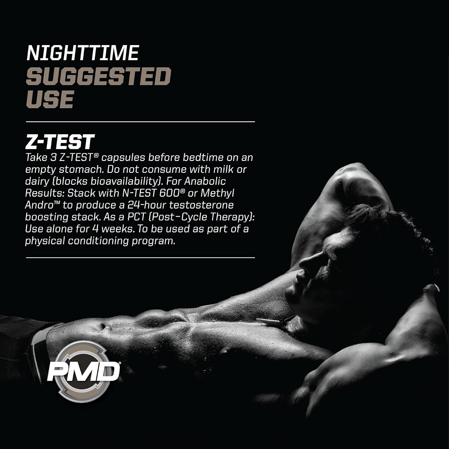 PMD Sports Flex Stack Advanced 24-Hour Testosterone Stack for Lean Muscle Growth, Strength, Recovery, Libido and Restful Sleep - N-Test 600 Advanced / 90 Liquid T-Gels, Z-Test 90 Capsules