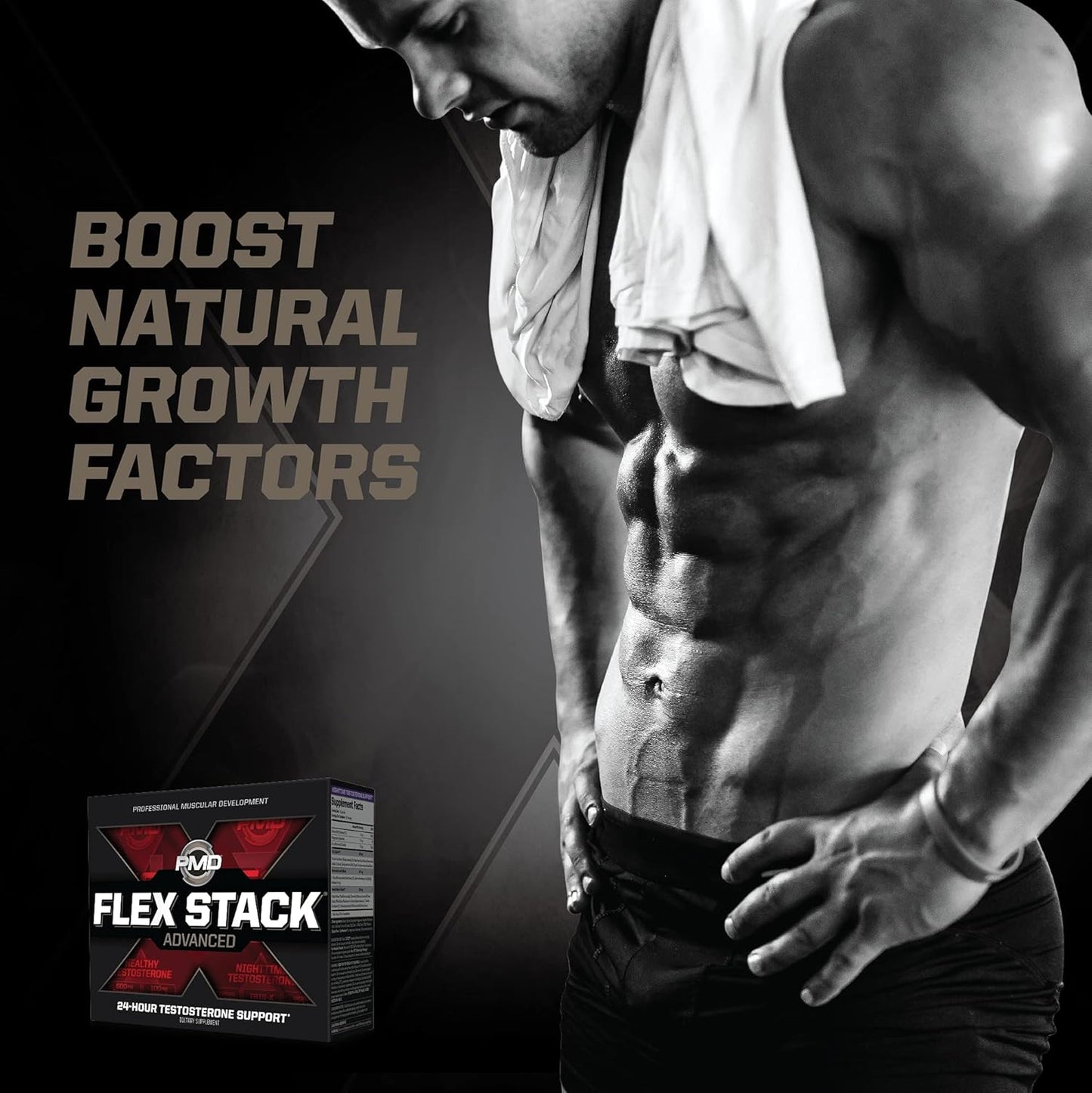 PMD Sports Flex Stack Advanced 24-Hour Testosterone Stack for Lean Muscle Growth, Strength, Recovery, Libido and Restful Sleep - N-Test 600 Advanced / 90 Liquid T-Gels, Z-Test 90 Capsules