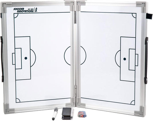 Portable Hinged Magnetic Tactic Coaching Board for Soccer Coaches - Dry Erase Whiteboard for Tactical Analysis at All Levels