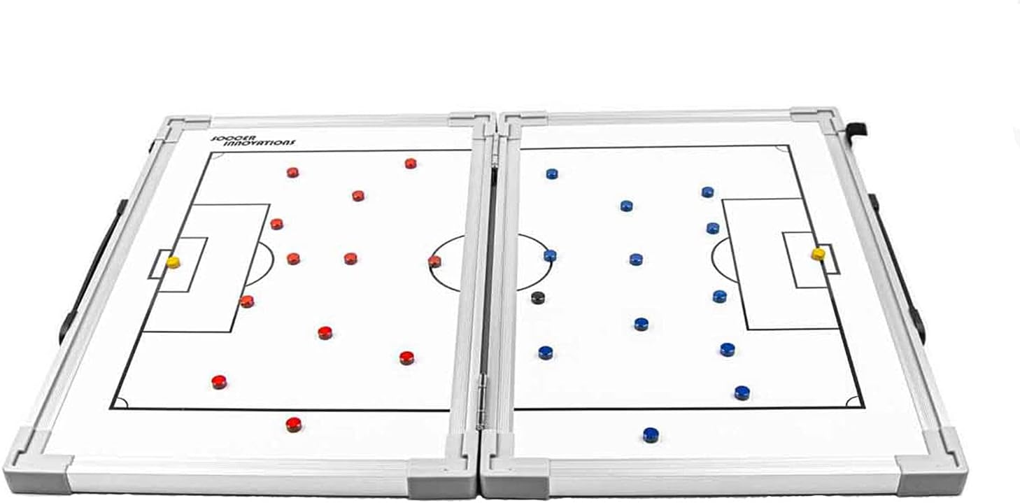 Portable Hinged Magnetic Tactic Coaching Board for Soccer Coaches - Dry Erase Whiteboard for Tactical Analysis at All Levels