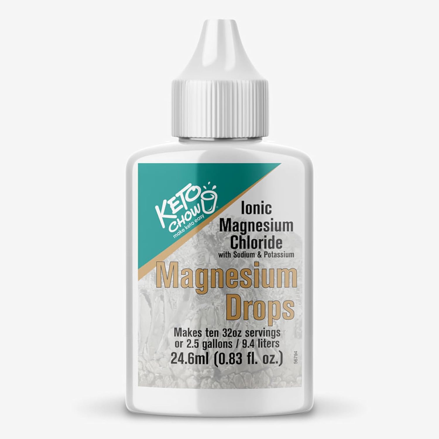 Portable Keto Chow Magnesium Drops | Essential Electrolytes & Minerals | Great Salt Lake Sourced | On-the-Go Flask | 24ml
