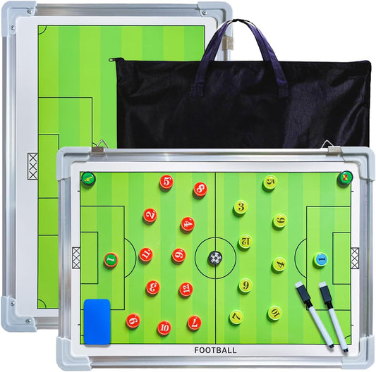 Portable Magnetic Soccer Coaching Tactics Board with Markers, Pen, and Eraser - Whiteboard Strategy for Football Coaches
