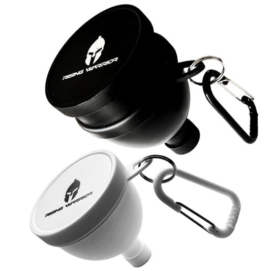 Portable Protein Powder Water Bottle Funnel Bundle - Small & Large Sizes | Ideal for Pre-Workout, BCAA's, Protein Powder | Keychain Supplement Container for On-the-Go