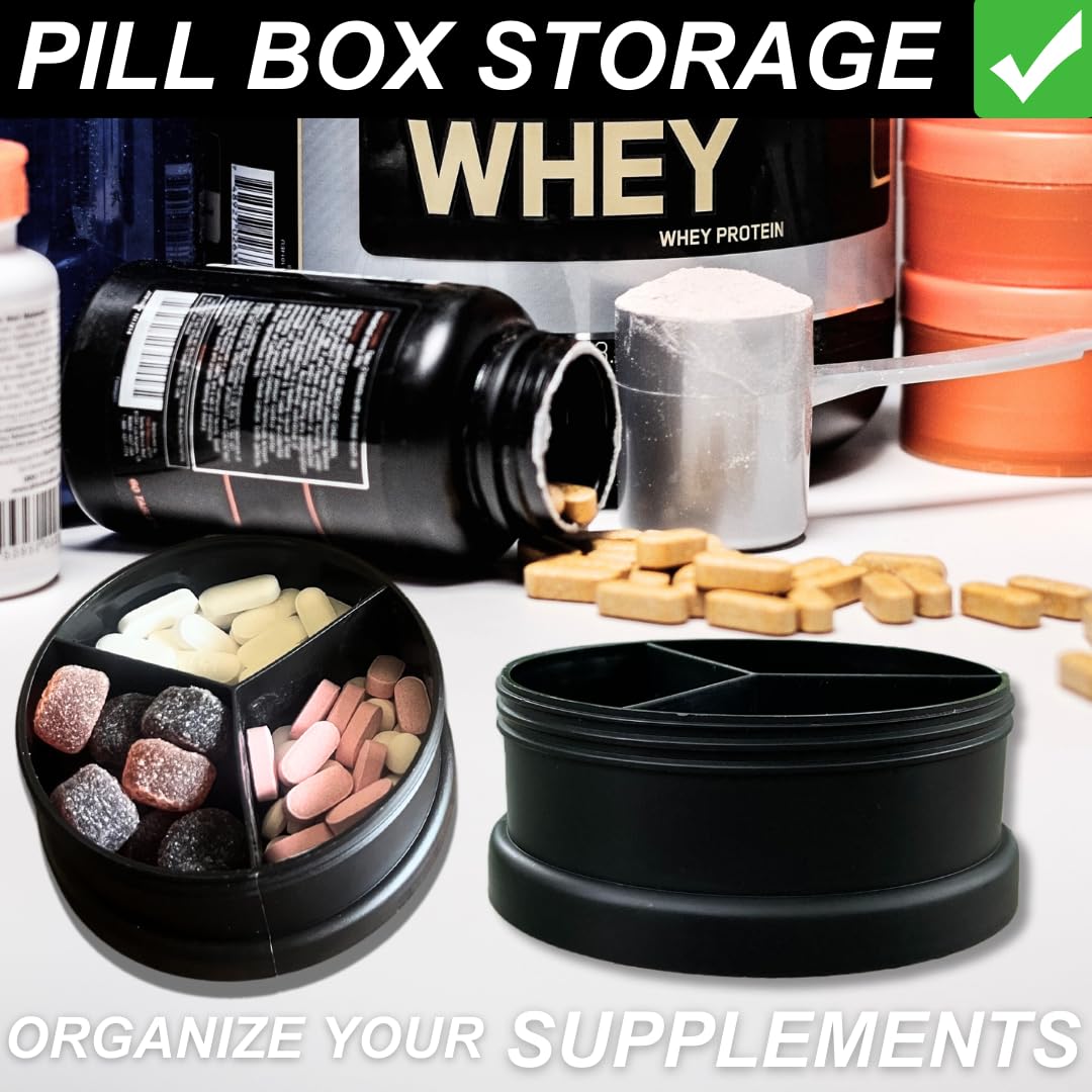 Portable Protein Powder Water Bottle Funnel Bundle - Small & Large Sizes | Ideal for Pre-Workout, BCAA's, Protein Powder | Keychain Supplement Container for On-the-Go