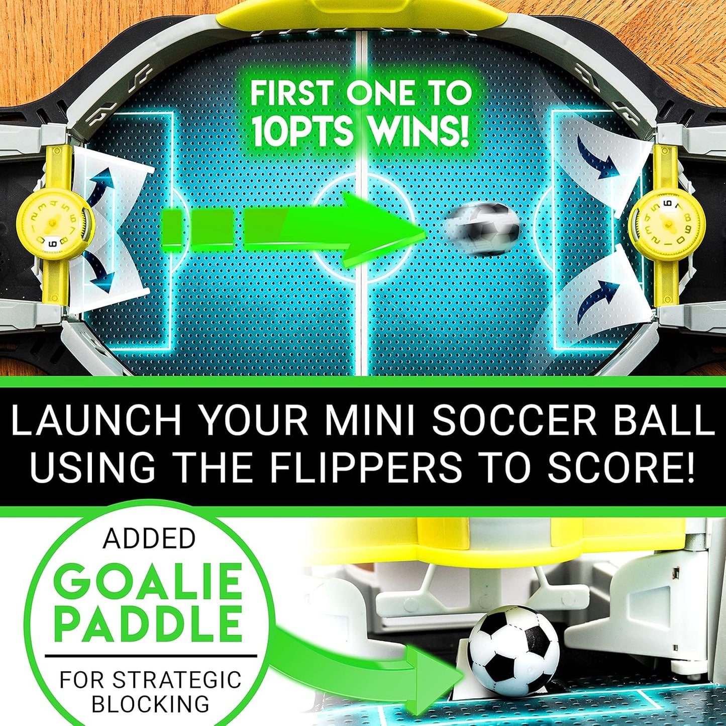 Portable Tabletop Soccer Shootout Game with LED Scoreboard and Sounds - Fun Mini Arcade Style Soccer Table for All Ages by Franklin Sports