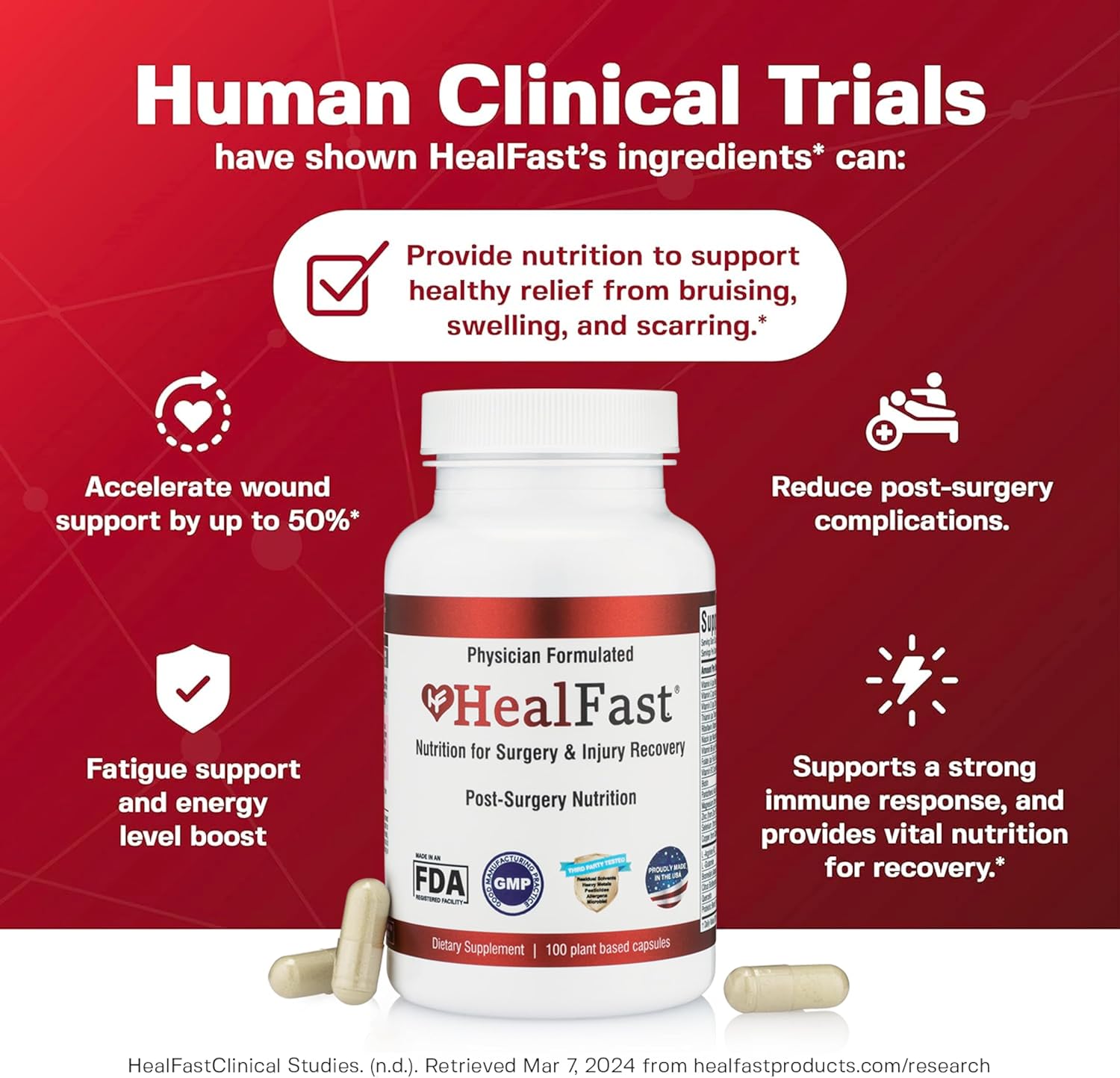 Post-Op Recovery Supplement for Surgery, Wounds, Scars & Bruising - Supports Healing Optimization - BBL Supplies