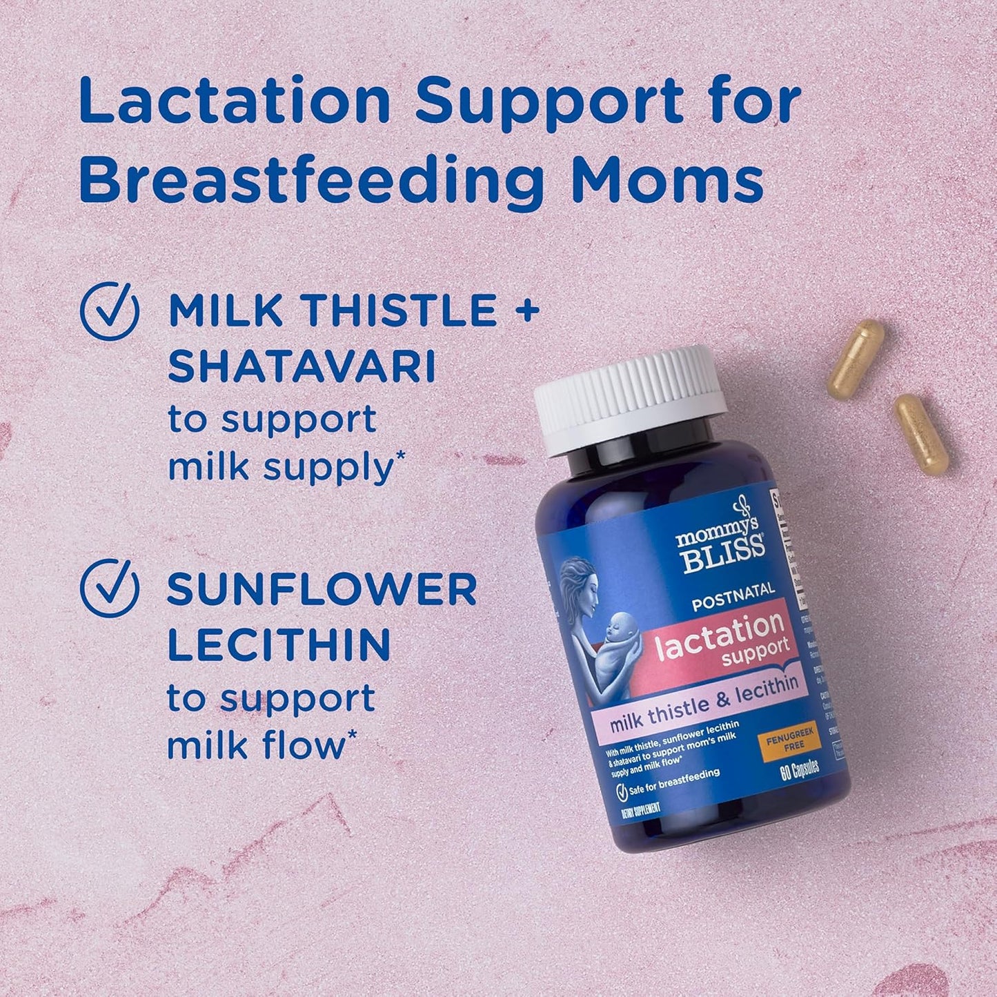 Postnatal Lactation Support with Milk Thistle, Shatavari, and Lecithin - 60 Capsules
