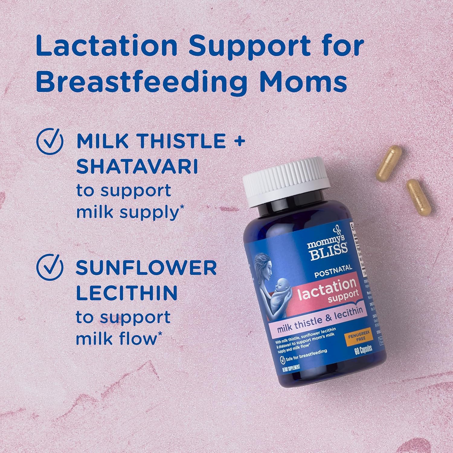Postnatal Lactation Support with Milk Thistle, Shatavari, and Lecithin - 60 Capsules