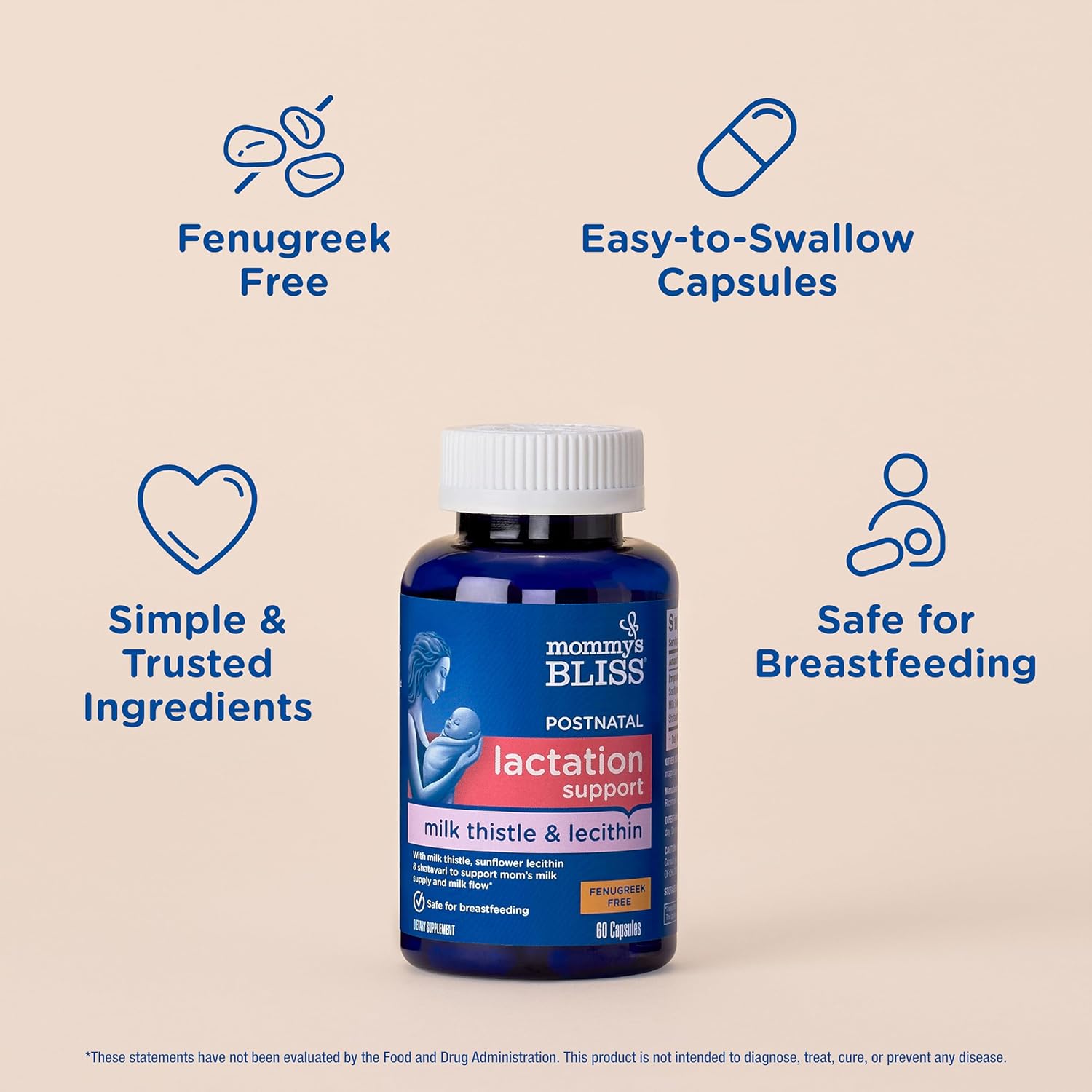 Postnatal Lactation Support with Milk Thistle, Shatavari, and Lecithin - 60 Capsules