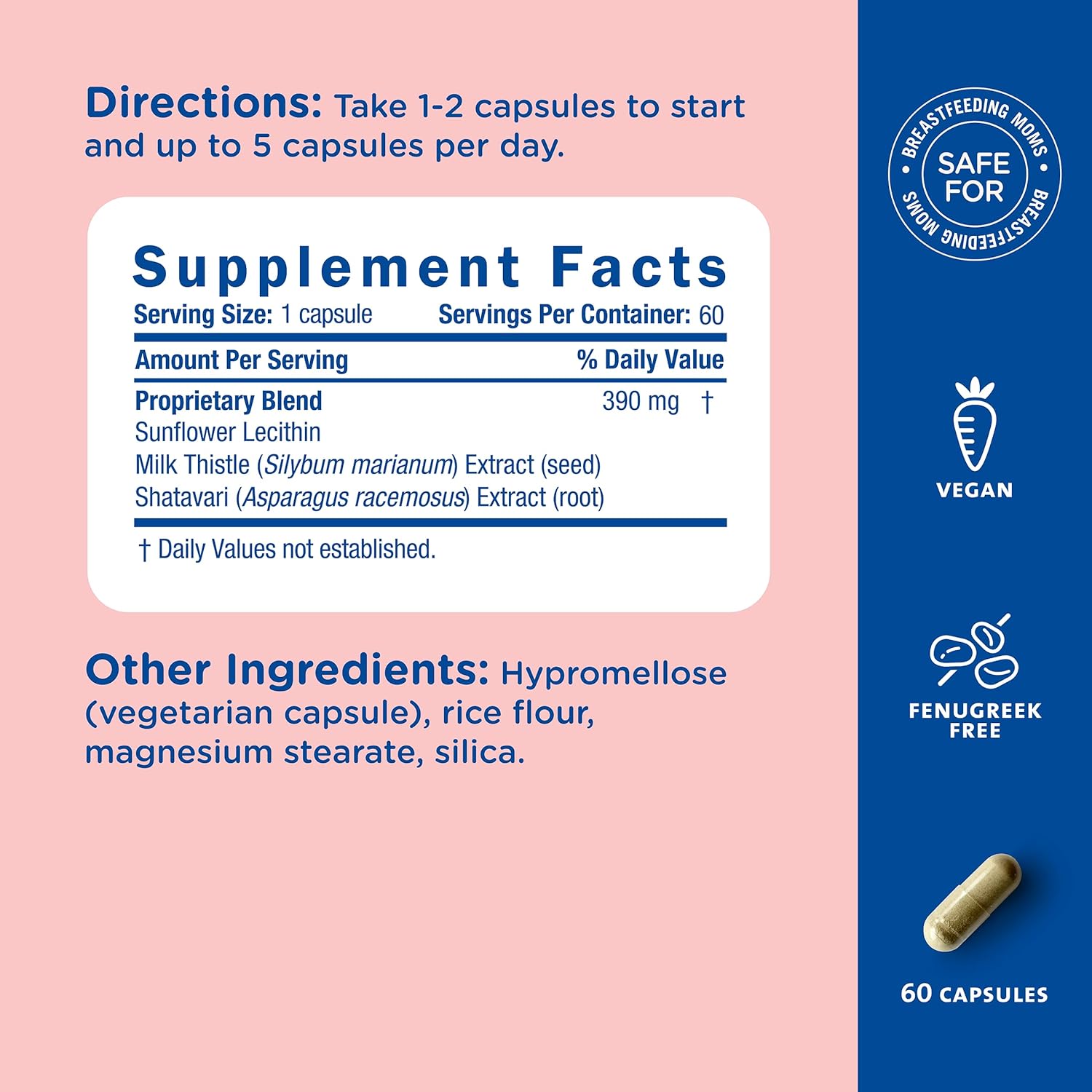 Postnatal Lactation Support with Milk Thistle, Shatavari, and Lecithin - 60 Capsules