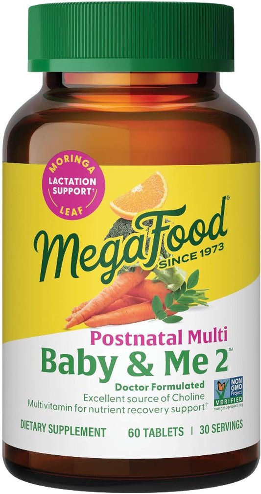 Postnatal Vitamins for Breastfeeding Moms with Folate, Choline, Iodine, Vitamin D - 60 Tablets