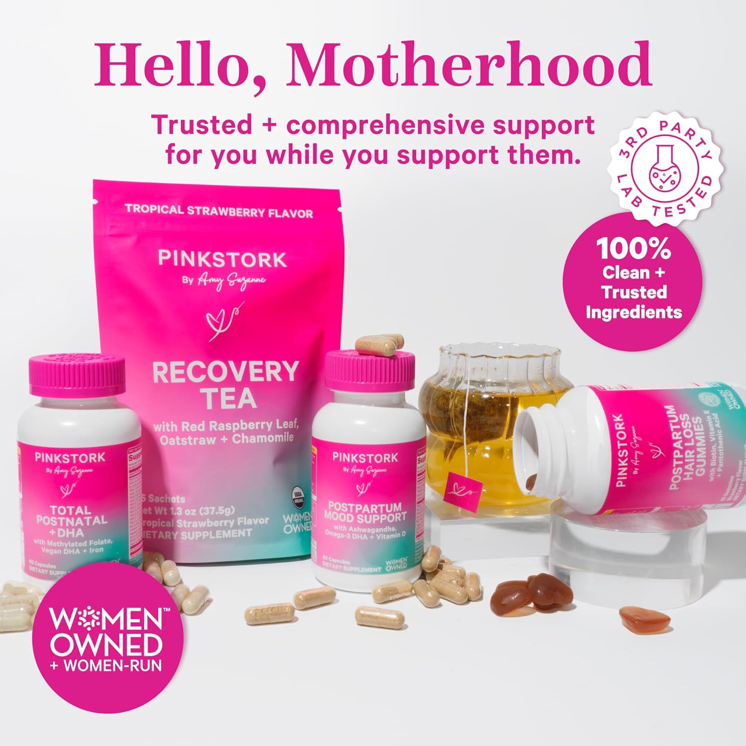 Postpartum Hair Loss Gummies with Biotin, Vitamin E, Pantothenic Acid, B6 & B12 - Strong Hair, Skin, Nails - New Mom Essentials - 60 Gummies