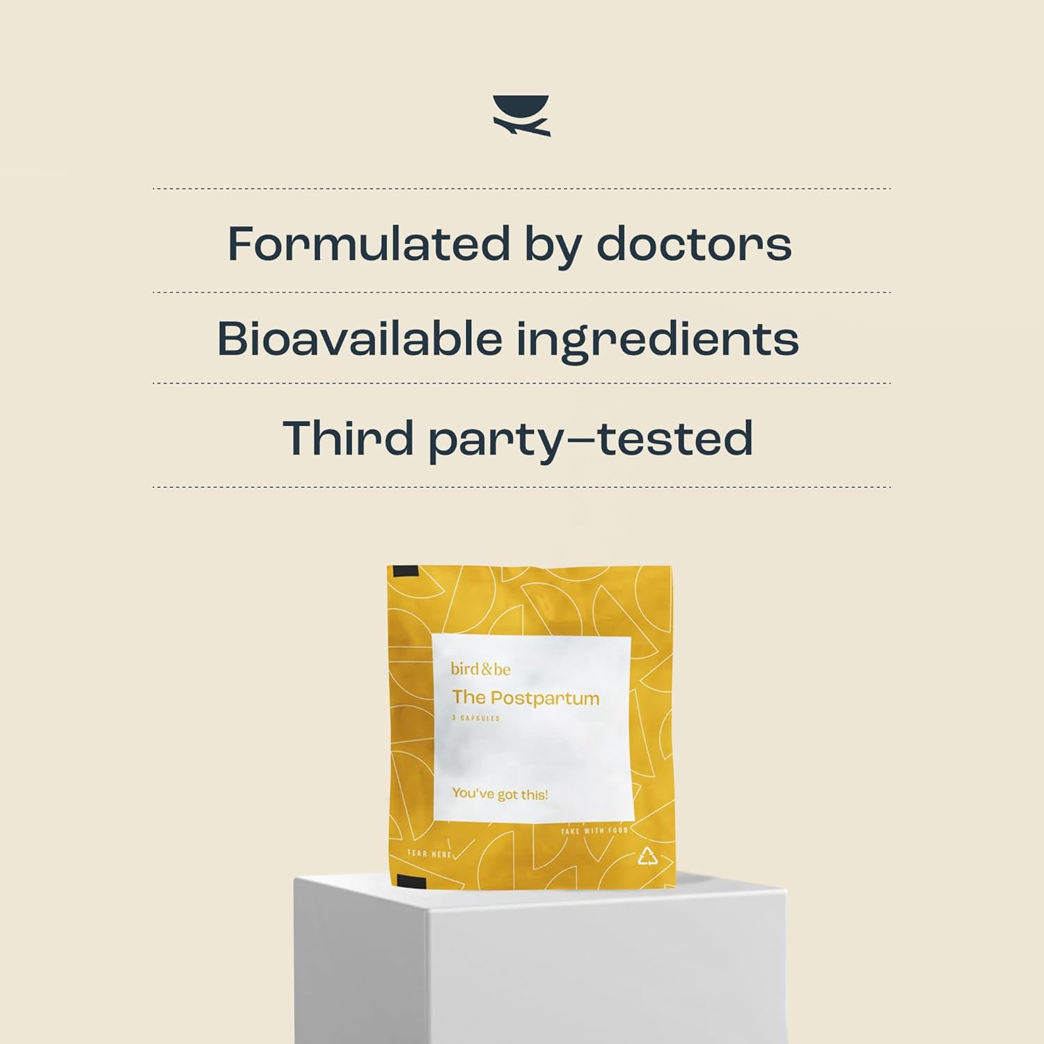 Postpartum Vitamins for Hormone Support & Recovery - DHA, Iron, Choline, B12 - 30-Day Supply by bird&be - Formulated by Doctors - HSA/FSA Eligible