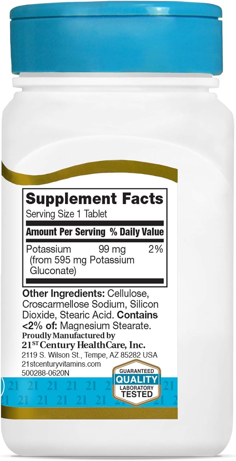 Potassium 595 mg Tablets for 21st Century, 330 Count (Pack of 3)