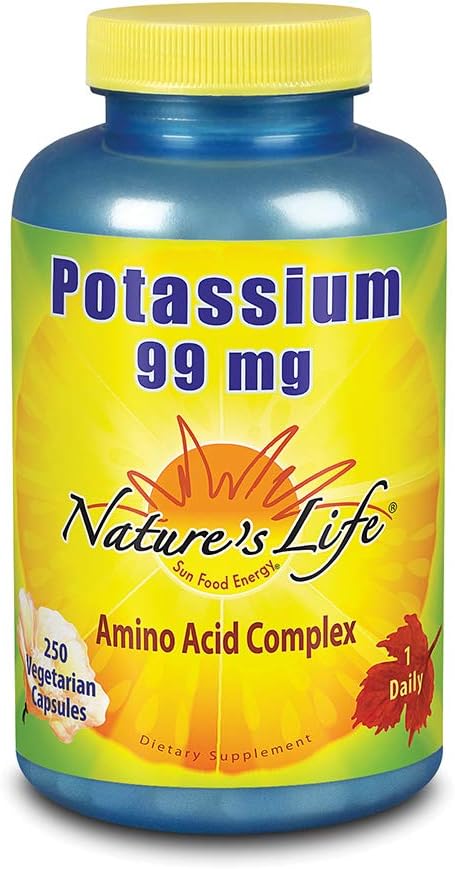 Potassium 99mg Supplement - Supports Energy, Muscle Health & Electrolyte Balance - 250 Vegetarian Capsules by Nature's Life