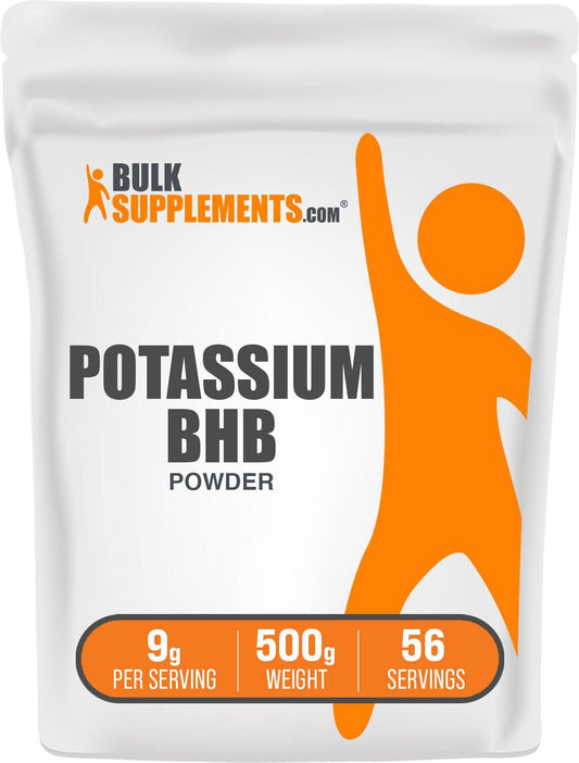 Potassium BHB Powder - BHB Salts Supplement with Electrolytes - Gluten Free, 9g per Serving - 500g Pack