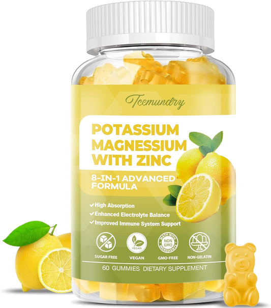 Potassium Citrate Gummies for Adults - 99 mg Supplement for Muscle, Electrolyte, Energy - With Magnesium