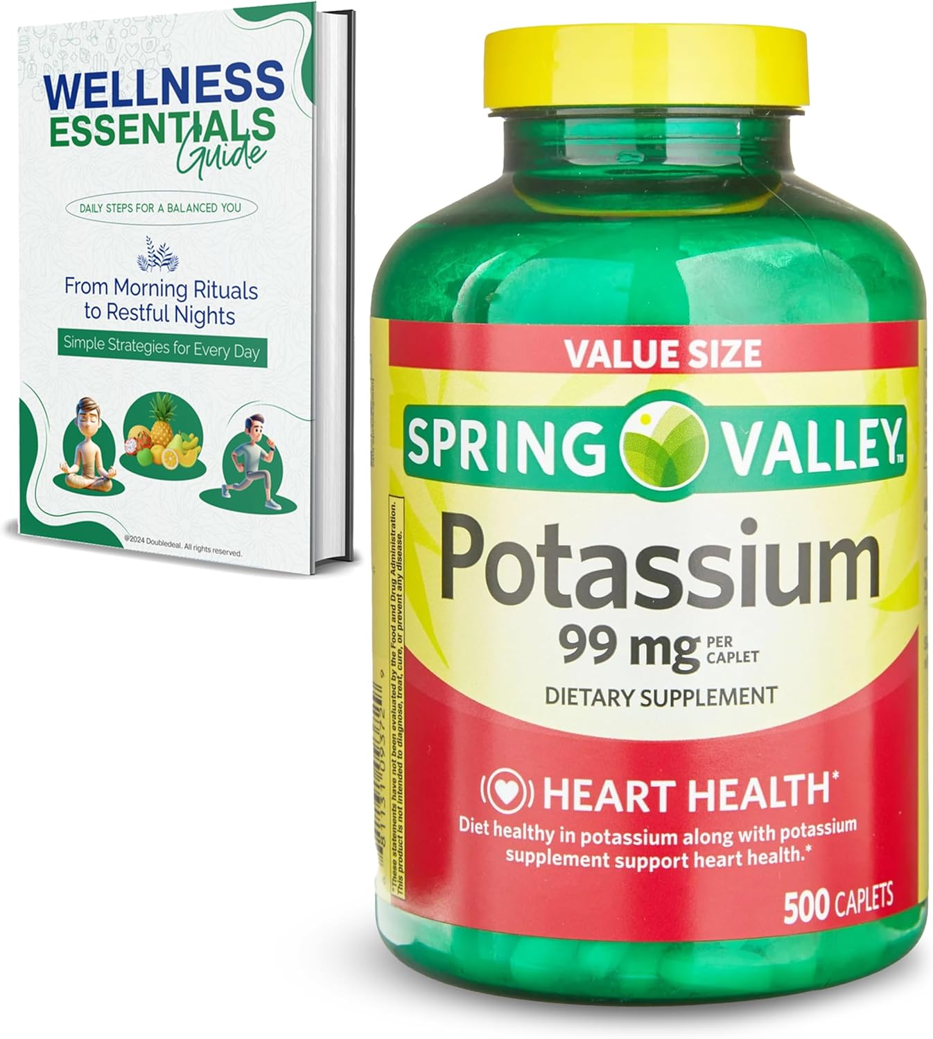 Potassium Gluconate Supplement | 500 Count Value Size | 99 mg for Heart Health, PH Balance, Muscle & Nerve Function