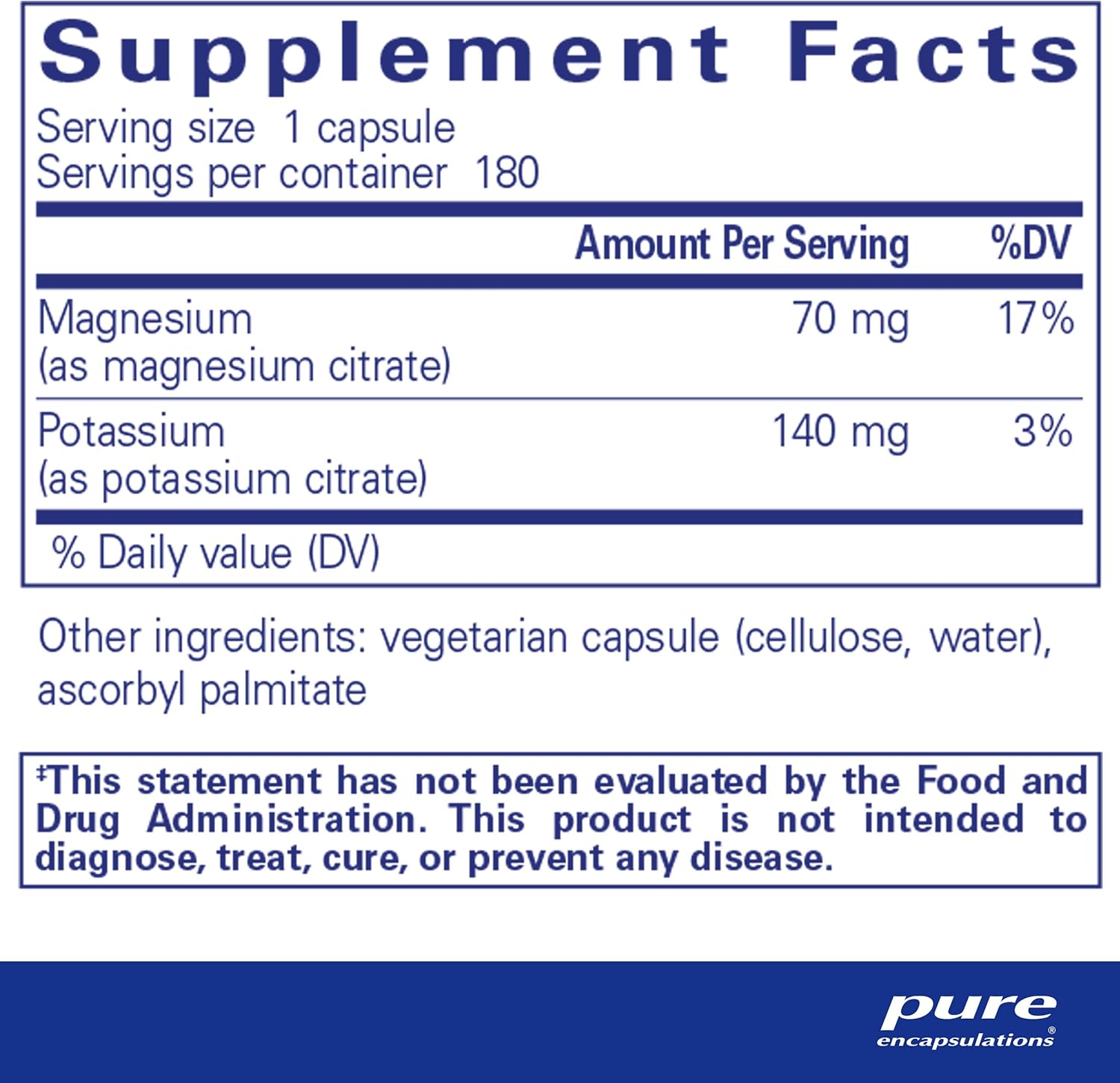 Potassium Magnesium Citrate Capsules for Heart Health and Bone Strength - Optimal Absorption - 180 Count - Gluten Free & Non-GMO