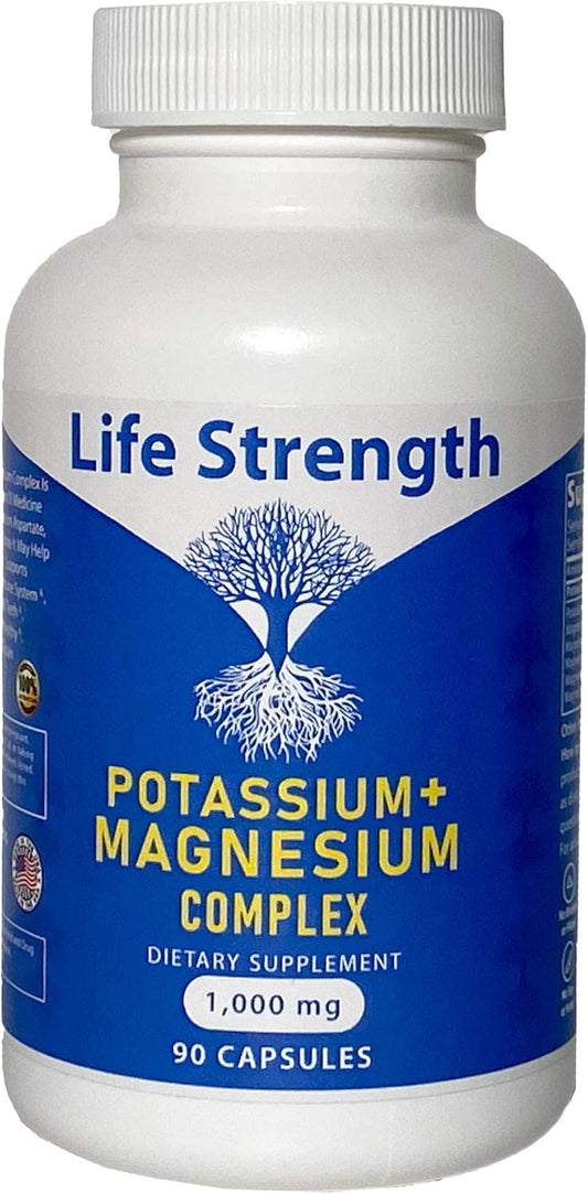 Potassium & Magnesium Complex - 1000mg (90 Capsules) with Aspartate, Oxide, Glycinate, Gluconate & Citrate by LifeStrength