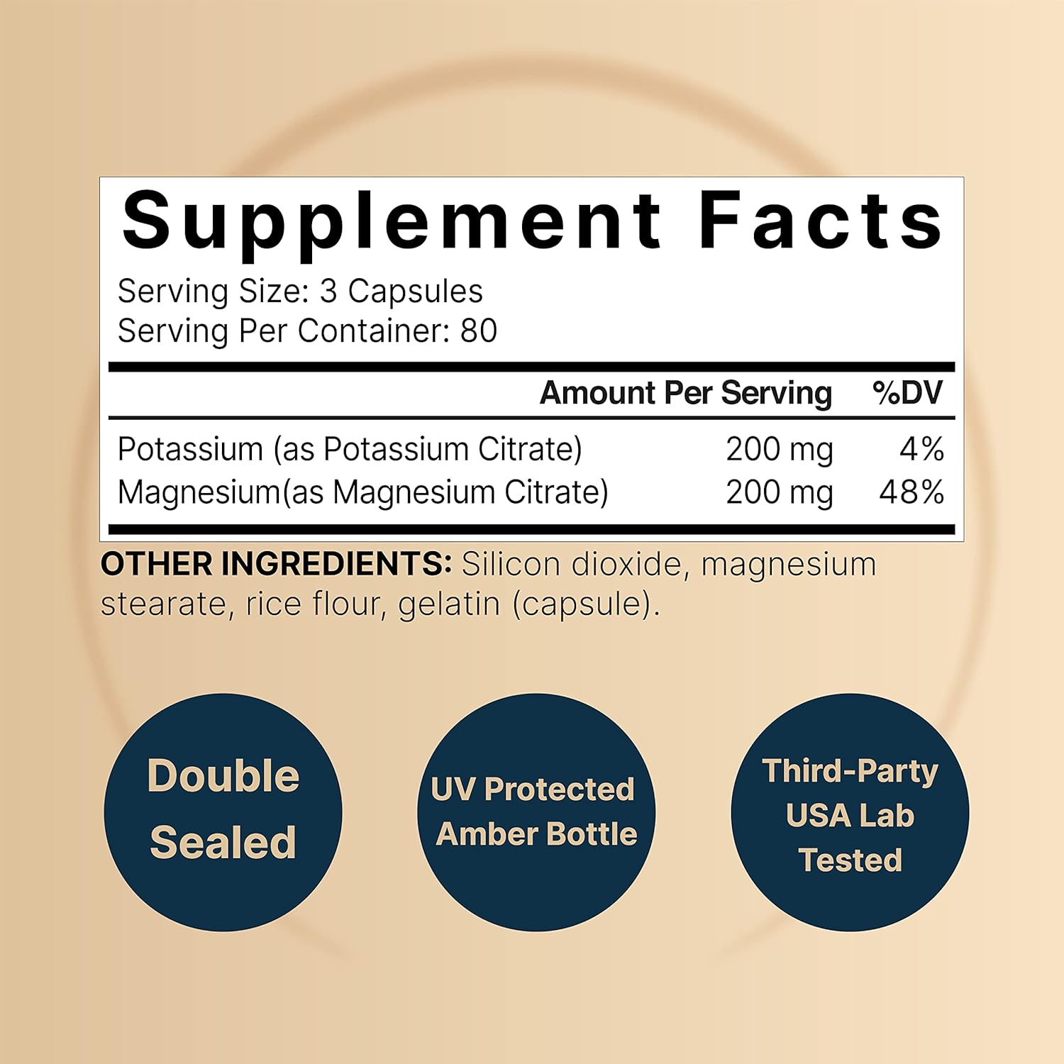 Potassium Magnesium Supplement 200mg + 200mg | 240 Capsules, Citrate Forms for Muscle, Bone, Heart Health - Non-GMO - NatureBell