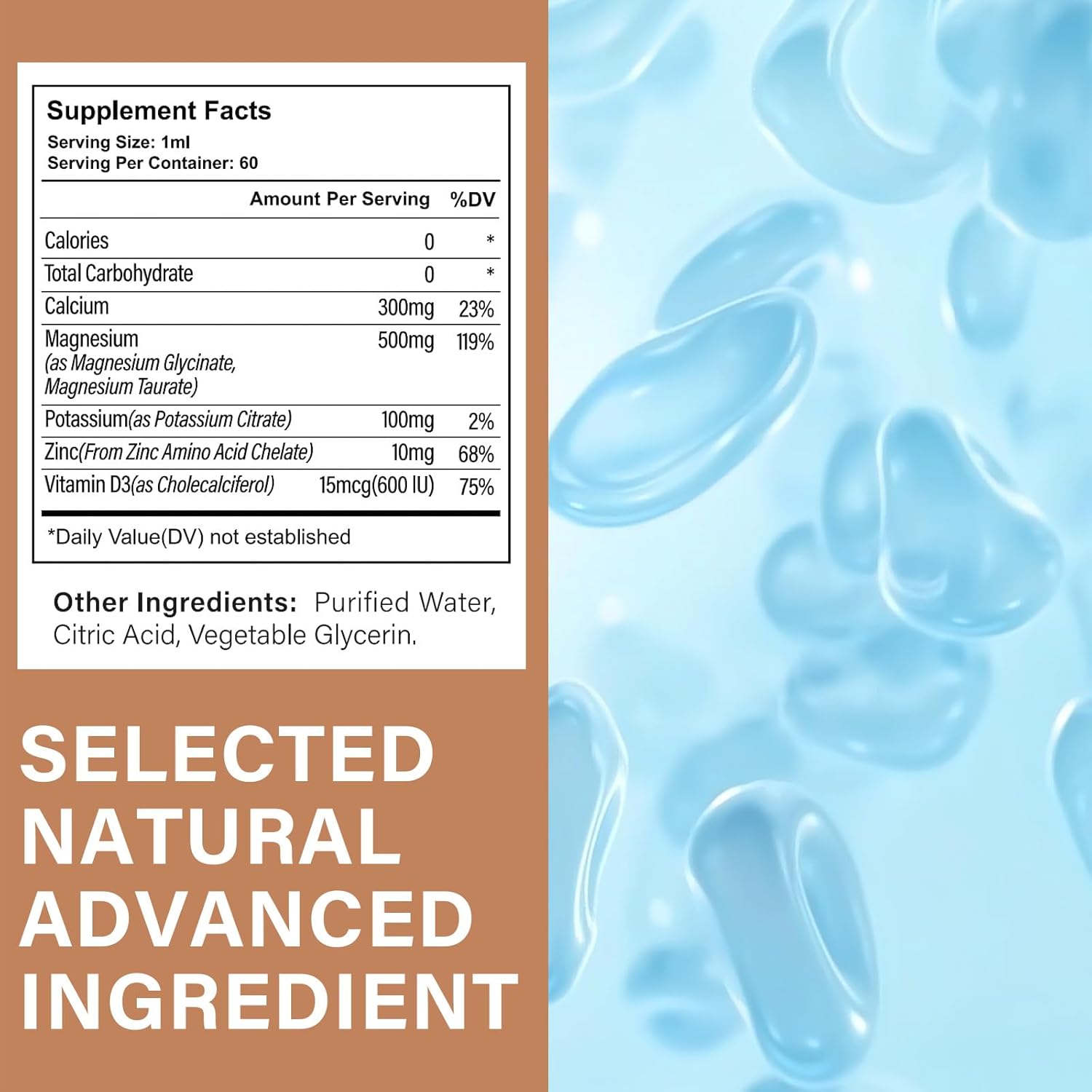 Potassium Magnesium Supplement Drops for Leg Cramps & Muscle Energy, Promotes Overall Health & Relaxation at Night