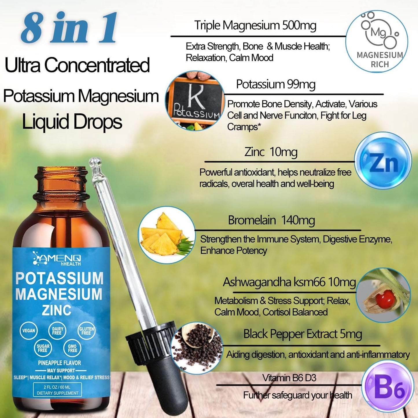 Potassium Magnesium Supplement with Cortisol Support for Both Women and Men