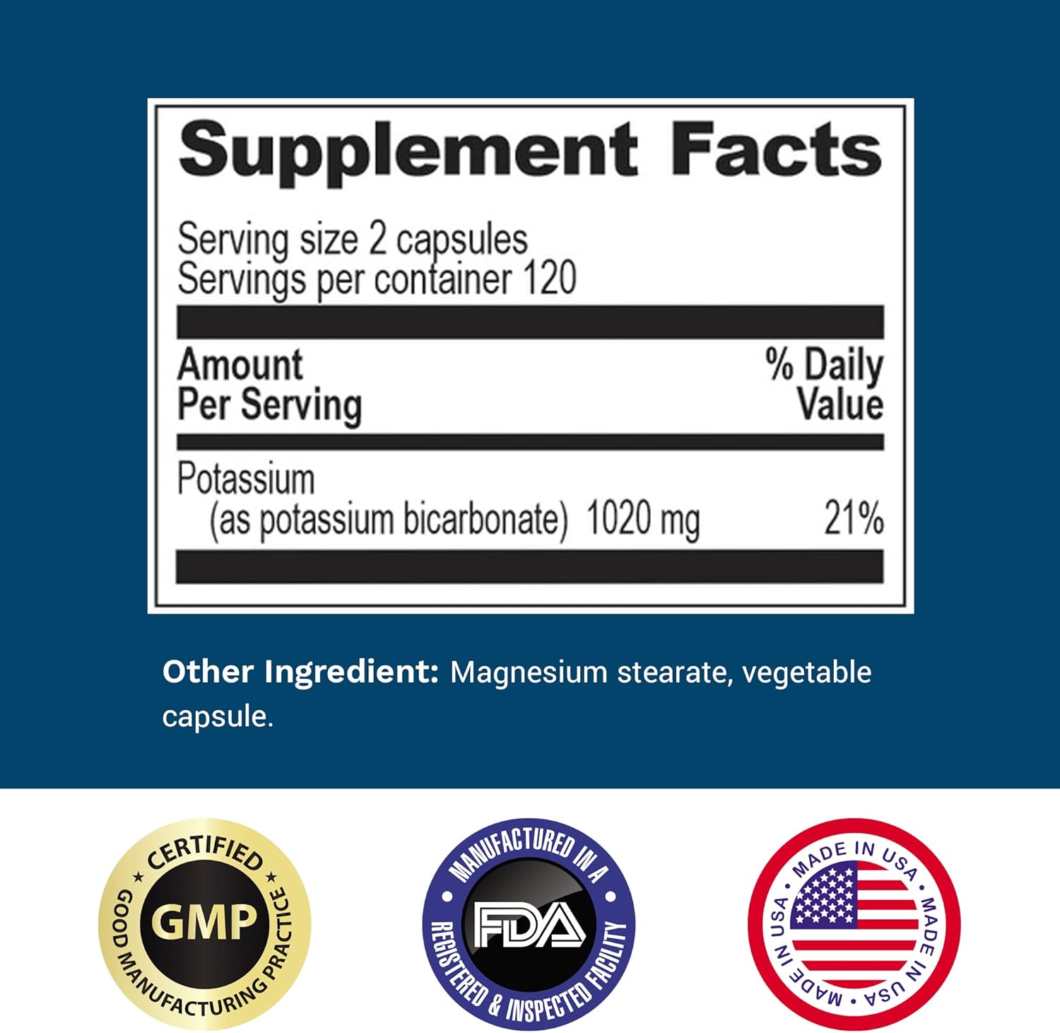 Potassium Supplement for Life Enhancement, 1020 mg, 240 Capsules, 120 Servings