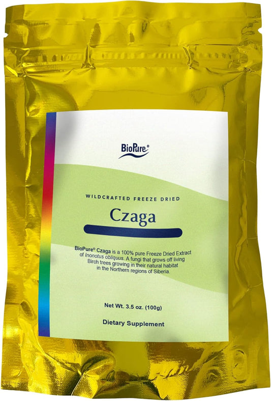 Potent BioPure Czaga Freeze Dried Siberian Extract Powder - Rich in Beta-Glucans for Liver, Immune, & GI Support - 100g