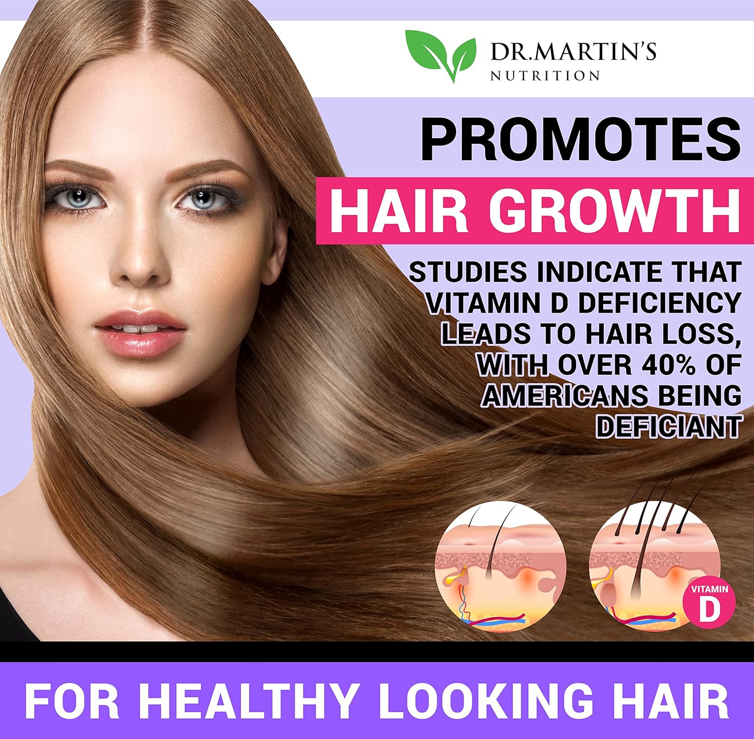 Potent Biotin (Vitamin B7) 10,000 mcg Supplement with Vitamins D & E for Hair, Skin & Nails - 180 Count for Stronger Hair Growth, Youthful Skin, and Strong Nails - Energy Support included