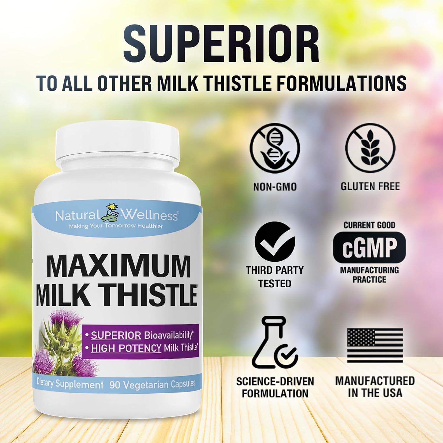 Potent Liver Detox & Repair Supplement - Maximum Milk Thistle 720mg Daily Dose - Non-GMO, Gluten-Free, Vegan - Advanced Liver & Enzyme Health - USA-Made