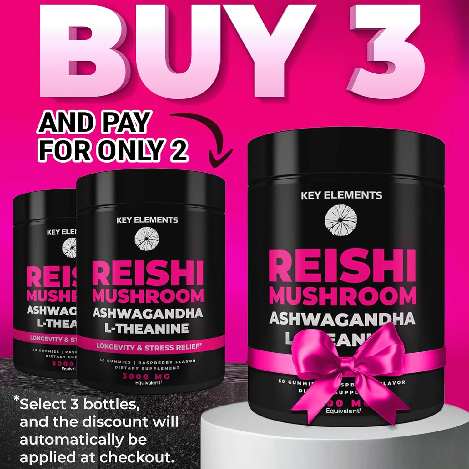Potent Reishi Mushroom Gummies with L-Theanine and Ashwagandha for Immune Support, Stress Relief, and Improved Sleep - Natural Mushroom Supplements for Men and Women