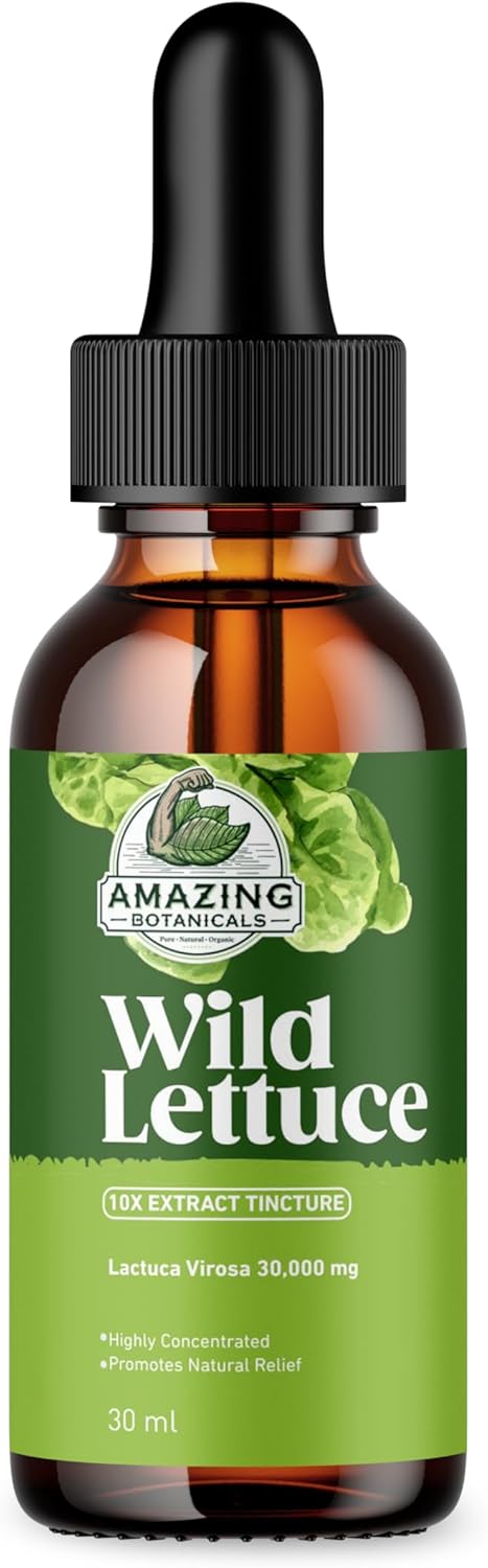 Potent Wild Lettuce 10X Extract Tincture - 30,000 mg - 1 Fl Oz - Natural Botanicals