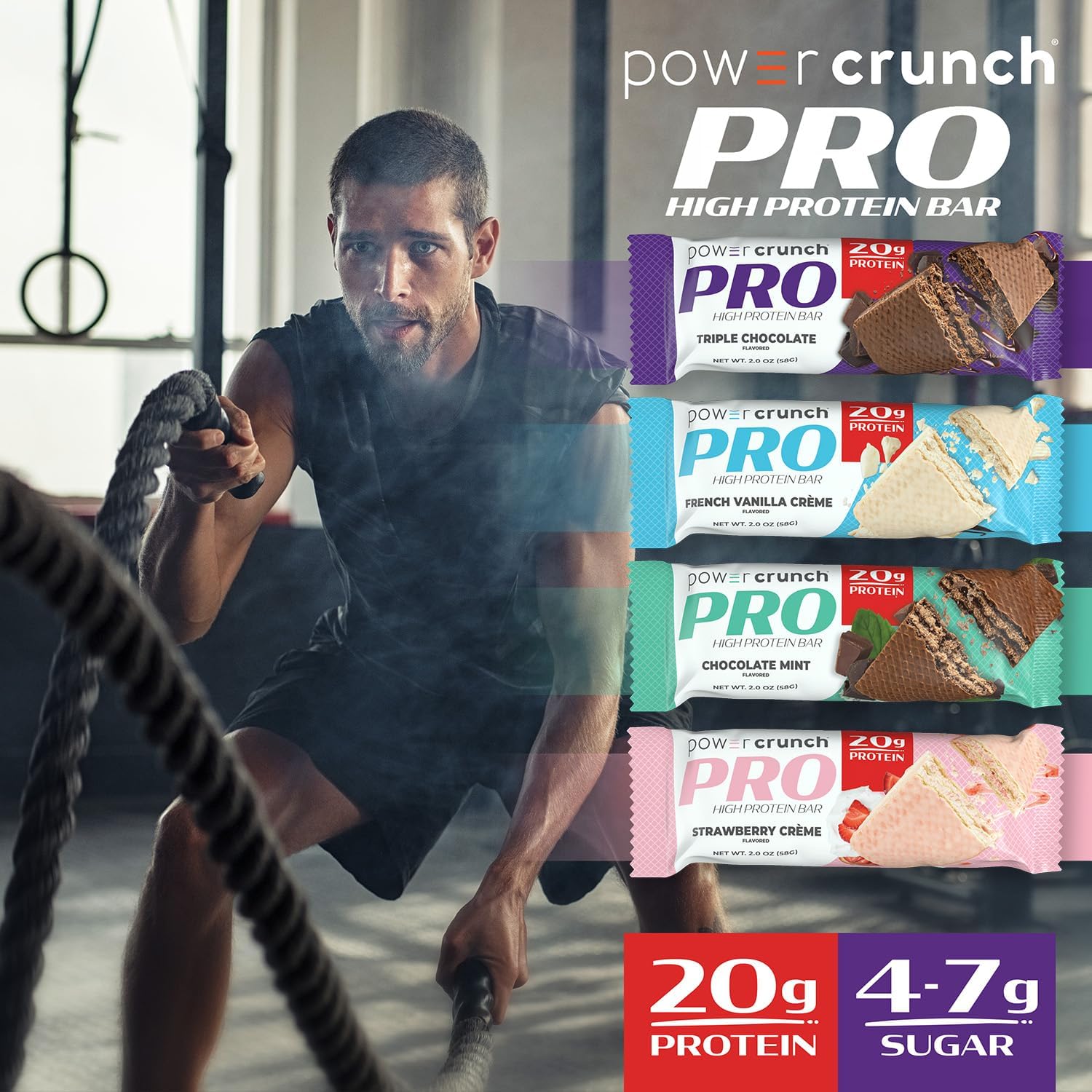 Power Crunch PRO Protein Wafer Bars Variety Pack - 16 Count, 4 Flavors, 2.0 Ounce Bars - High Protein Snack