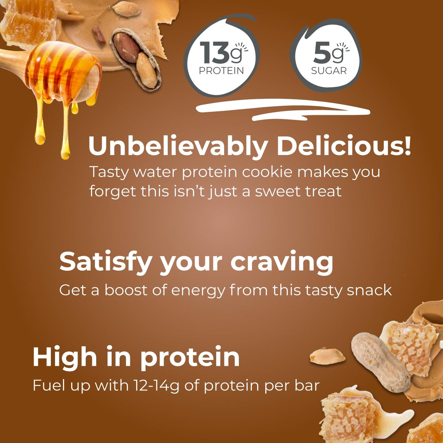 Power Crunch Protein Wafer Bars - Peanut Butter Honey Flavor, 12 Pack of 1.4oz High Protein Snacks