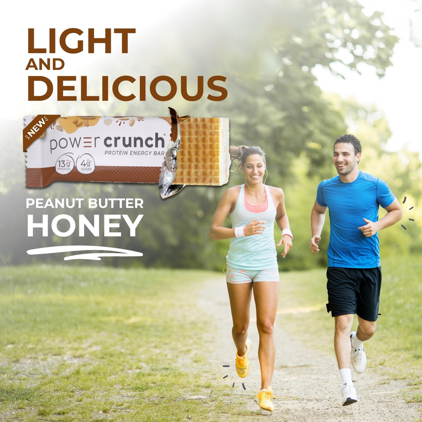 Power Crunch Protein Wafer Bars - Peanut Butter Honey Flavor, 12 Pack of 1.4oz High Protein Snacks