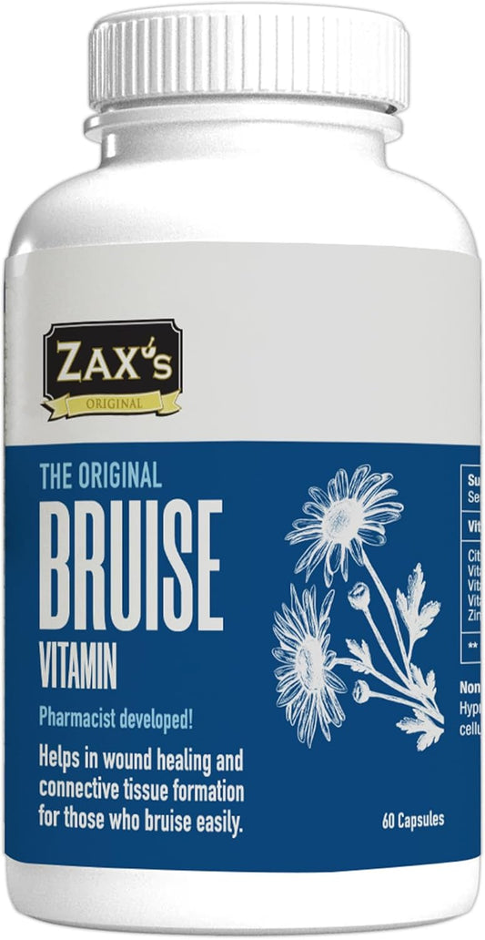 Powerful Bruise Relief Supplement with Zinc, Vitamin K, D3, Ascorbic Acid, and Bioflavonoids - 60 Capsules, Pharmacist Formulated