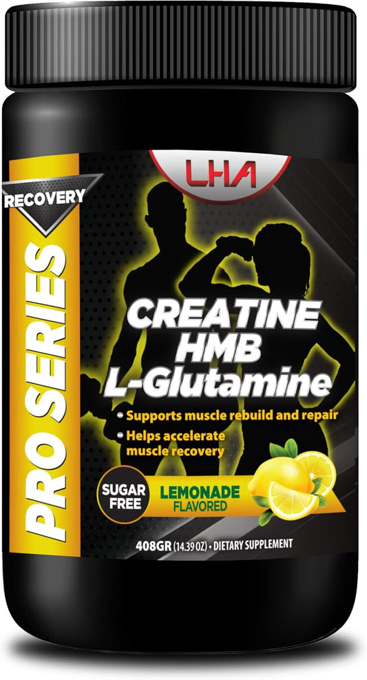 Powerful Muscle Recovery Formula with LHA Pro Series Creatine, HMB, and L-Glutamine to Boost Muscle Repair and Growth