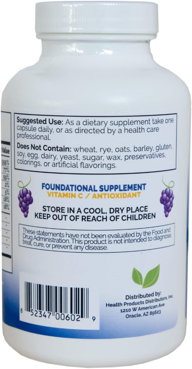 Powerful Nrf2 Activator Vitamin C Antioxidant Supplement - PDI Pro-C (180 caps) for Superior Free-Radical Protection