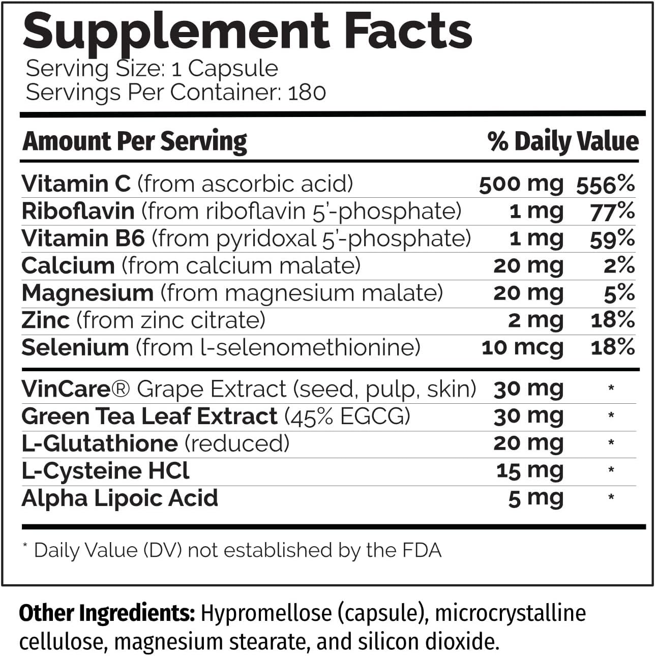 Powerful Nrf2 Activator Vitamin C Antioxidant Supplement - PDI Pro-C (180 caps) for Superior Free-Radical Protection